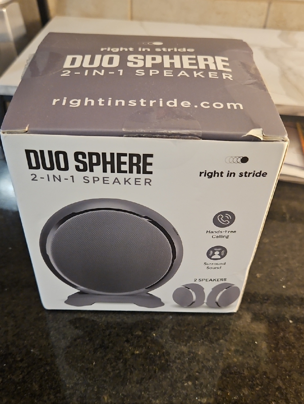 Brand New Not Used. Duo Sphere 2-in-1 Portable Speaker - Gray